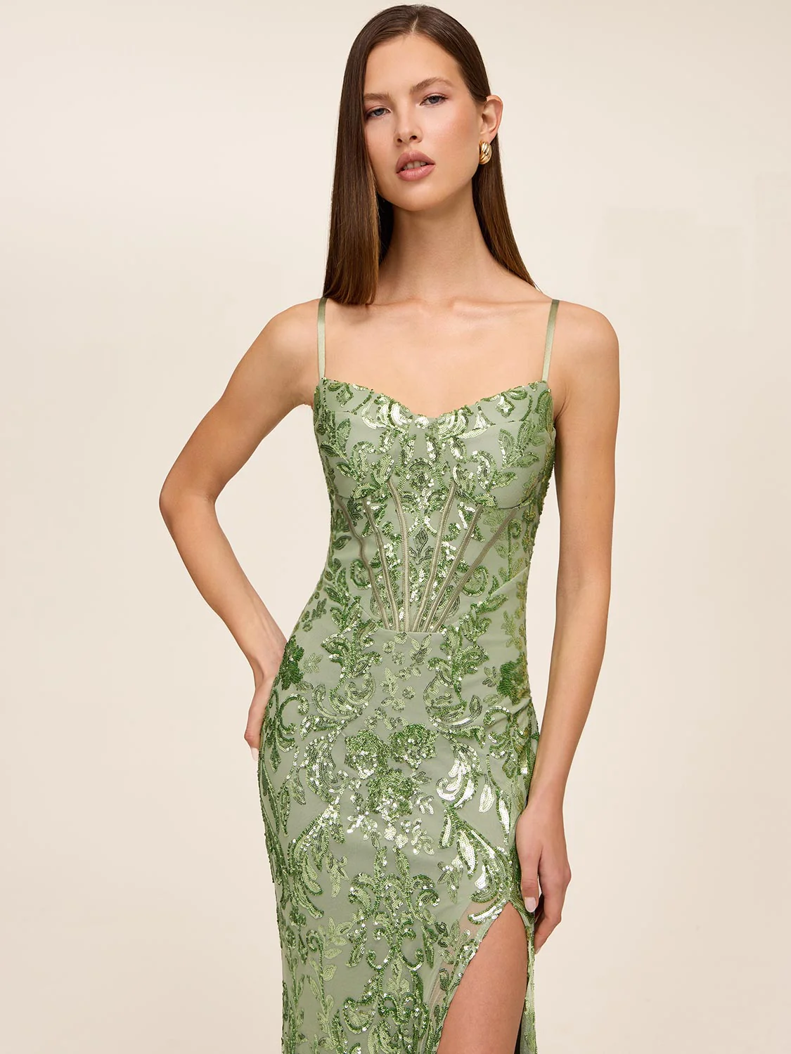 Patterned Sequin Gown - Image 2