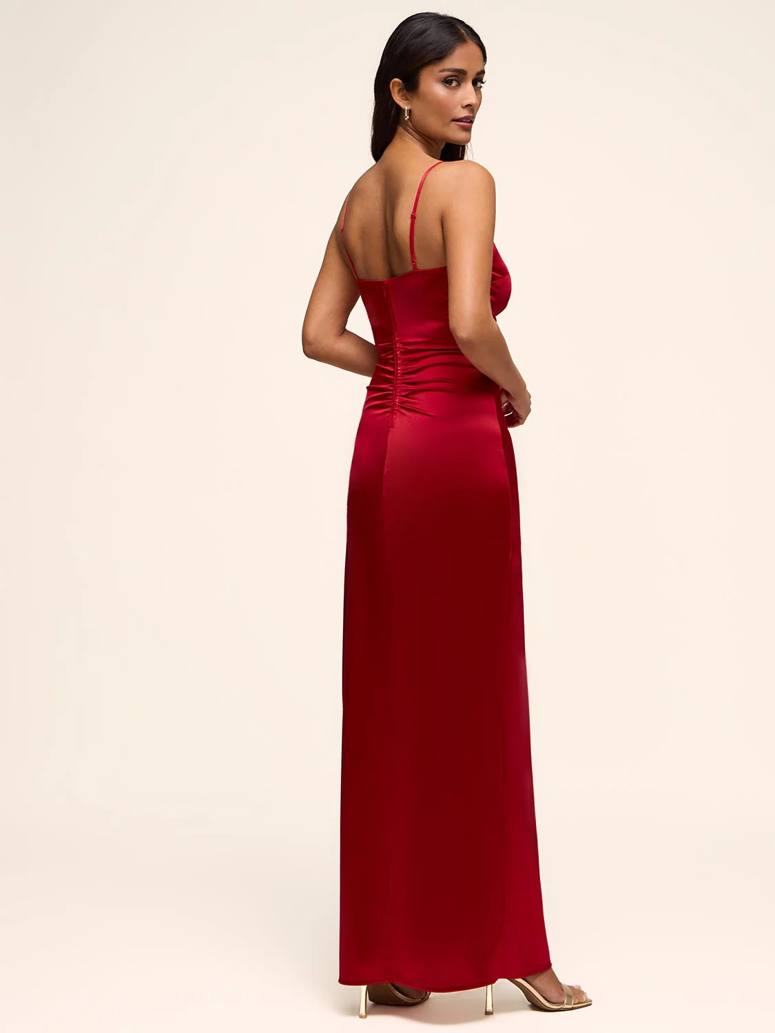 Satin Gown With Wrap Skirt - Image 5