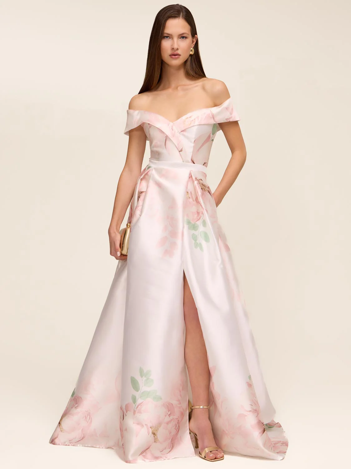 Off-The-Shoulder Floral Ball Gown - Image 2