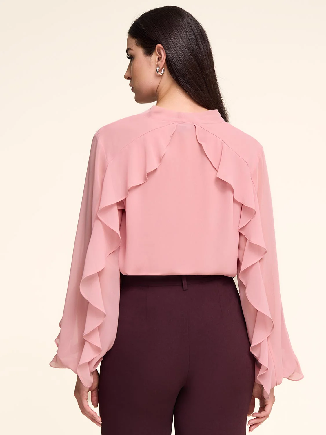 Long Ruffle Sleeve Blouse - Image 2