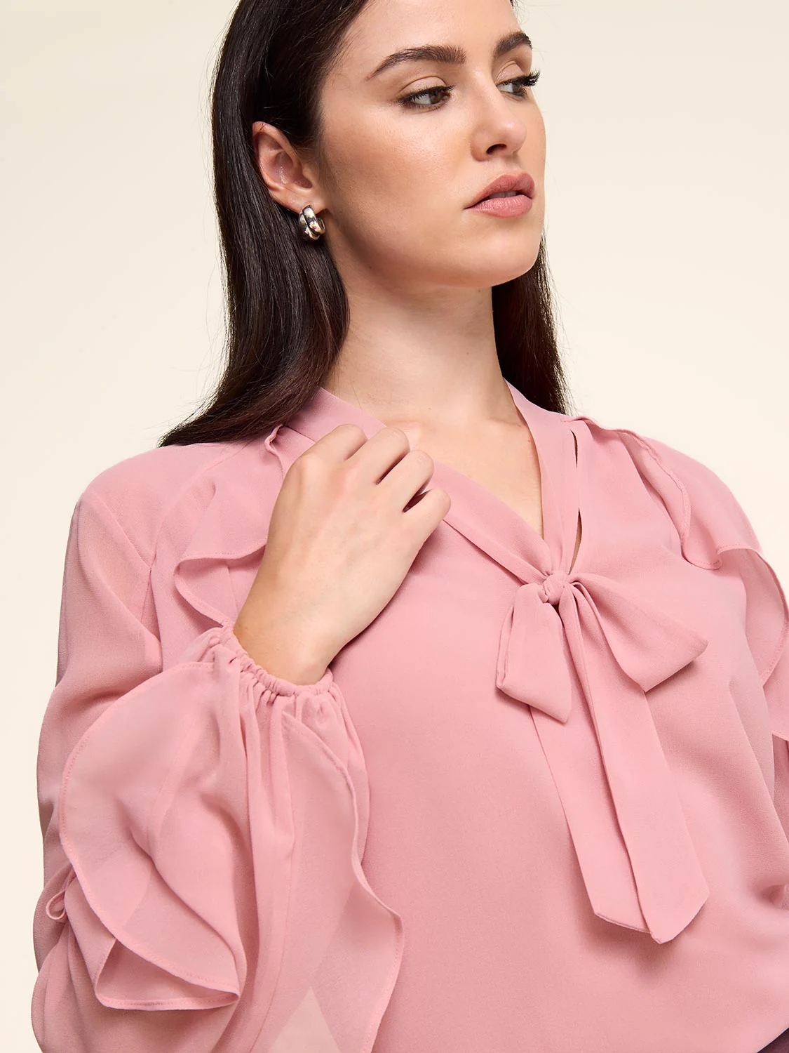 Long Ruffle Sleeve Blouse - Image 3