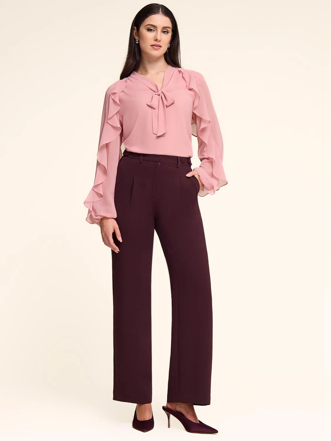 Long Ruffle Sleeve Blouse - Image 4