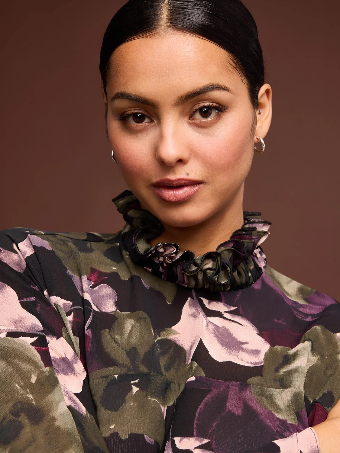 Printed Chiffon Poncho Blouse - Image 5