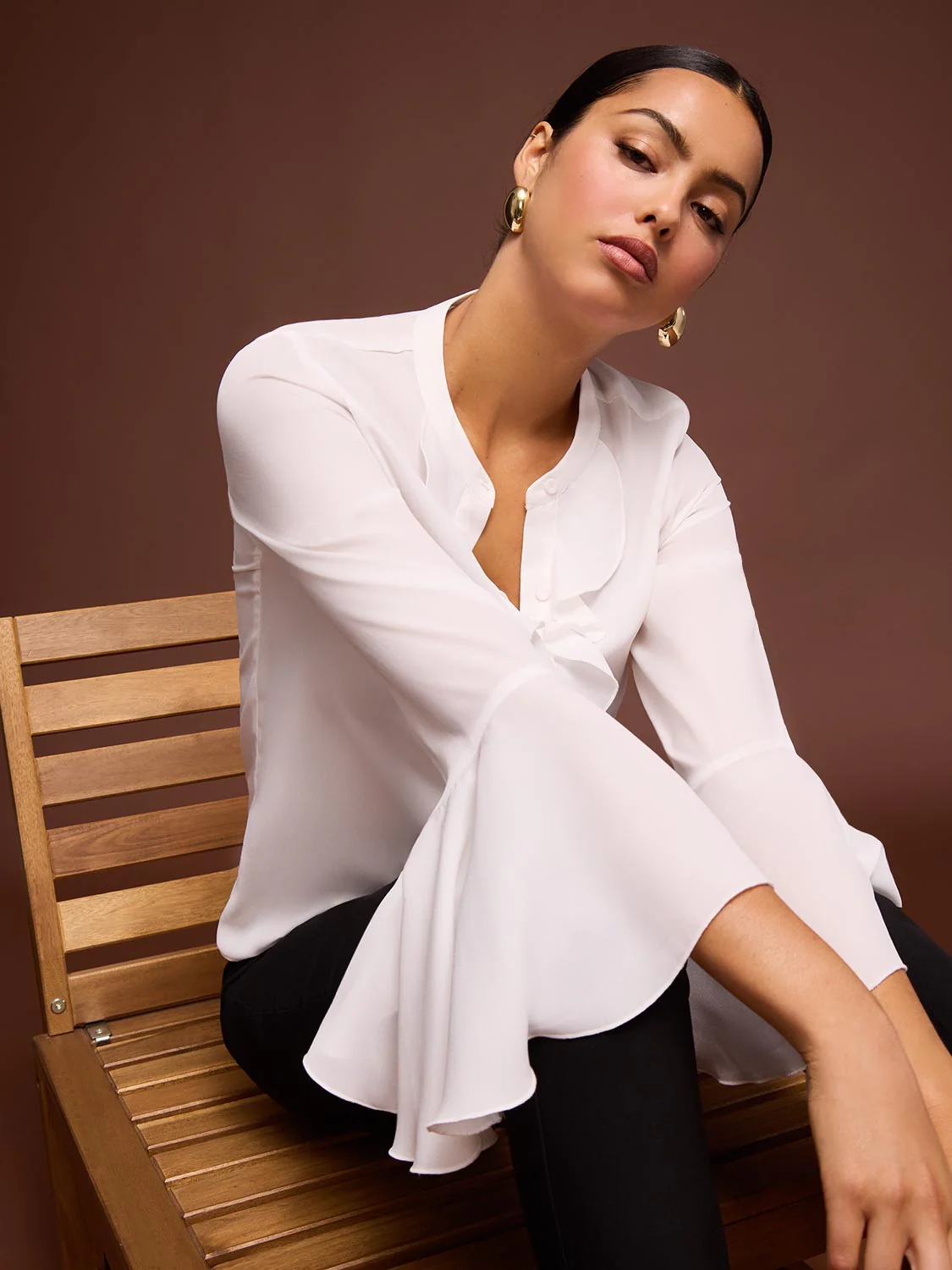 Ruffle Button-Up Blouse - Image 6