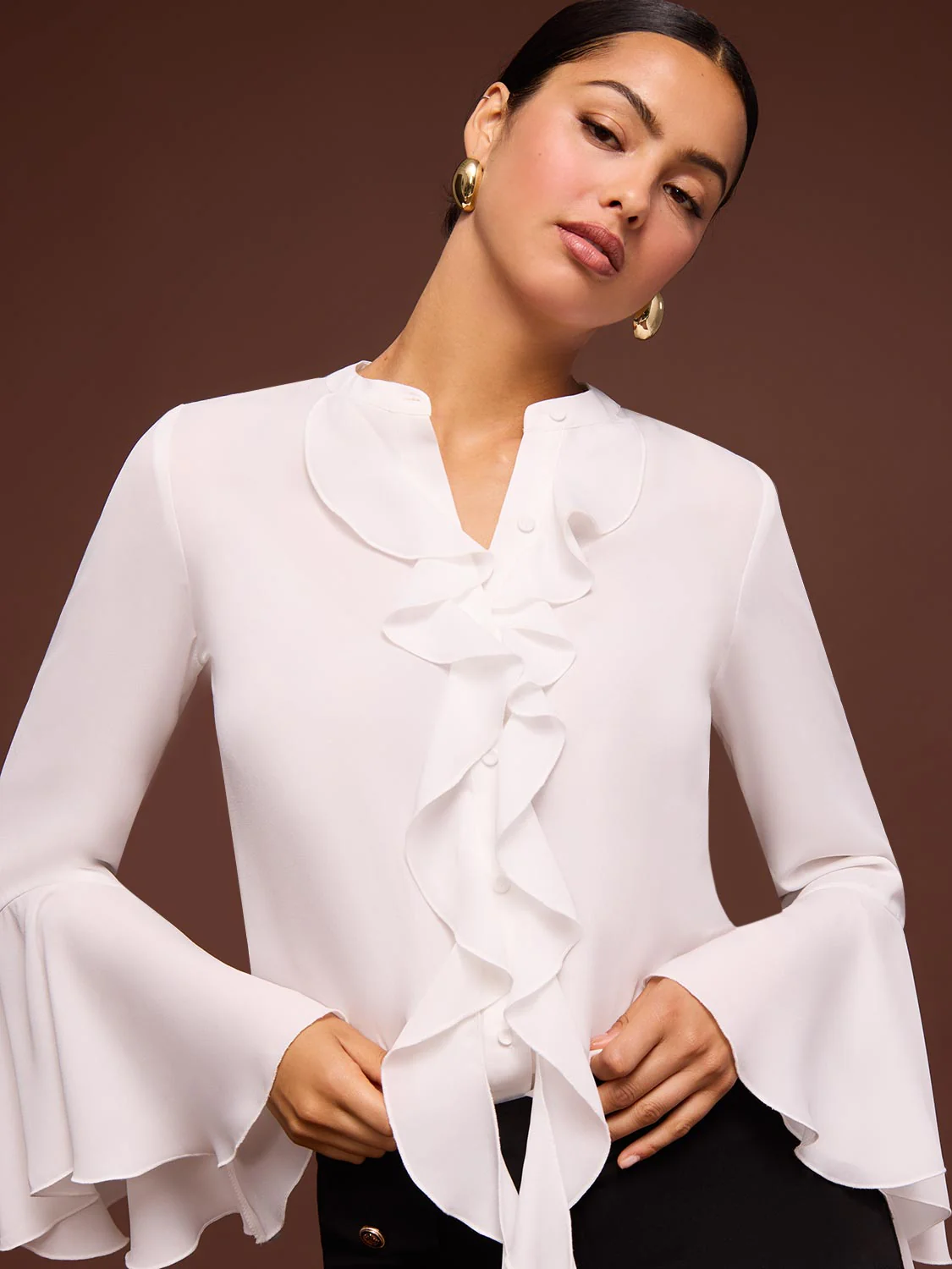 Ruffle Button-Up Blouse - Image 7