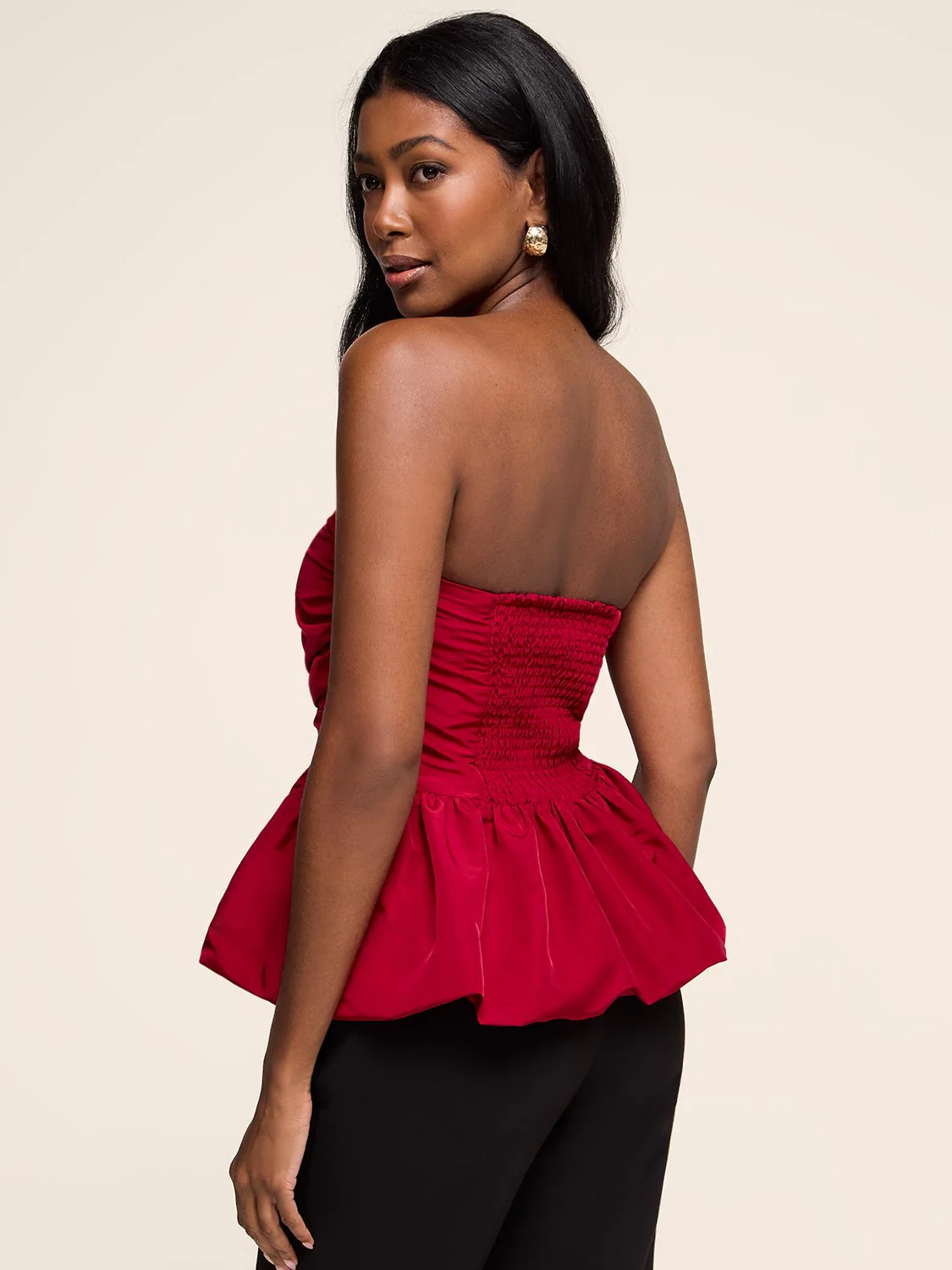 Strapless Bubble Hem Top - Image 4