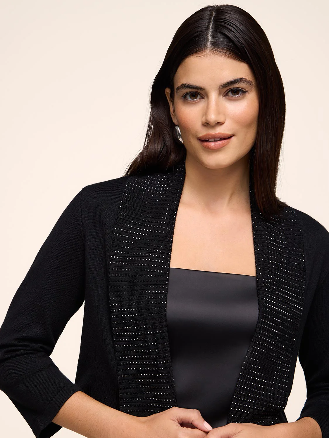 3/4 Sleeve Bolero With Rhinestones - Image 4