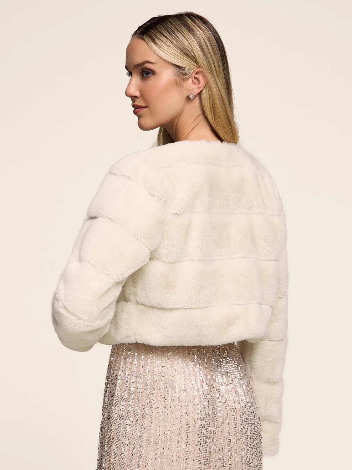 Striped Faux-Fur Bolero - Image 8