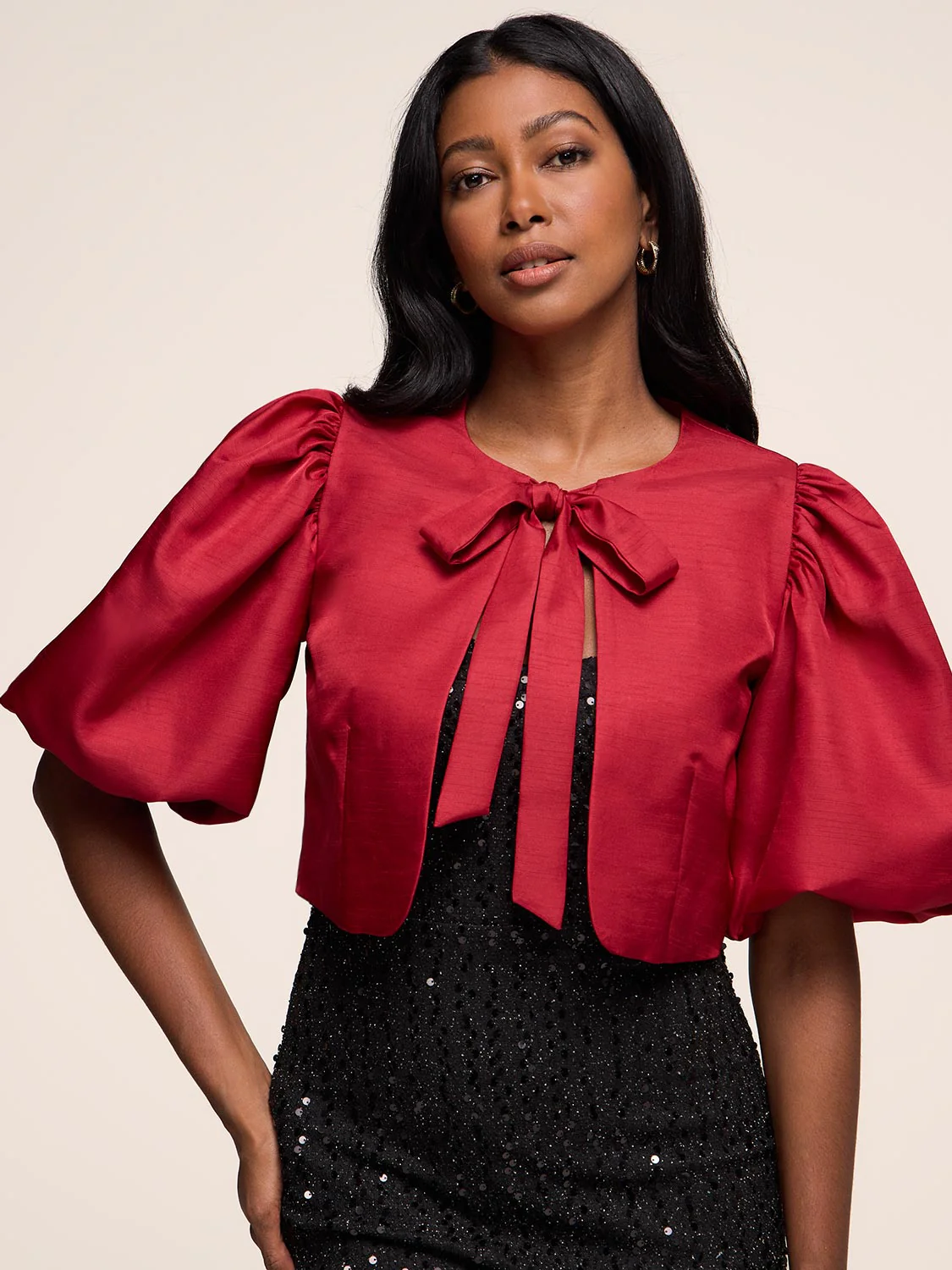 Puff Sleeve Satin Bolero - Image 4