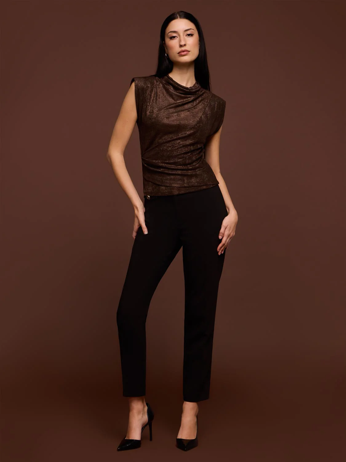 Sleeveless Draped Top - Image 3