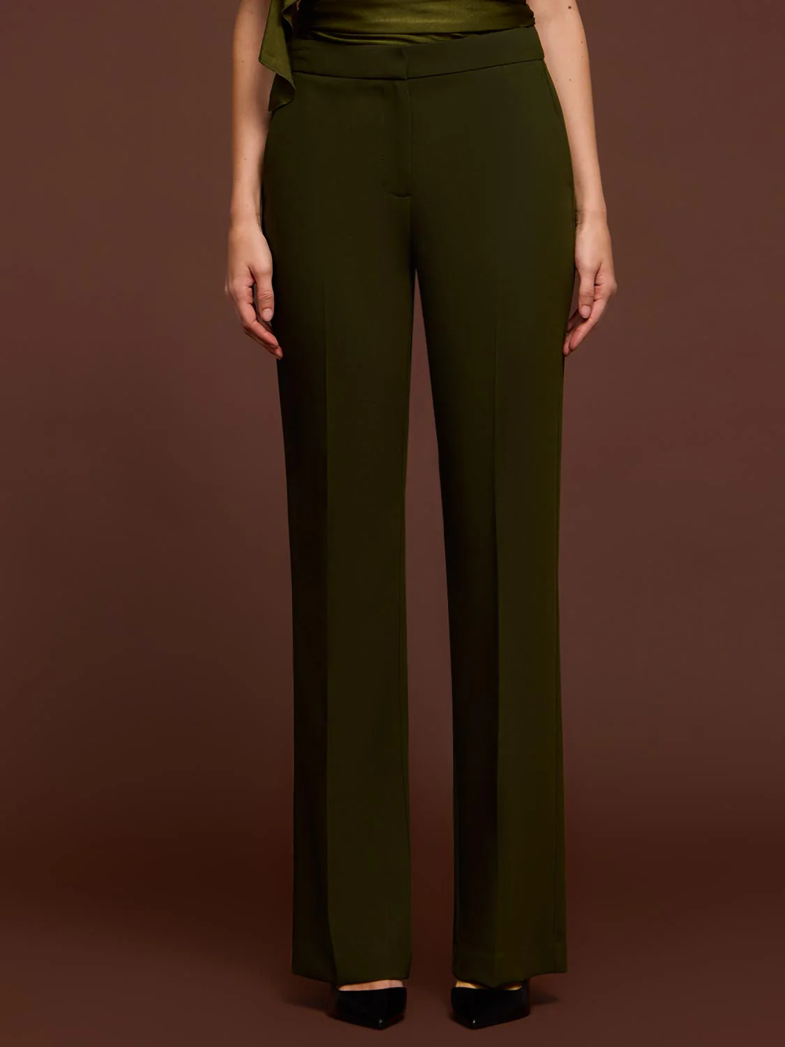 High-Waisted Boot-Cut Pants
