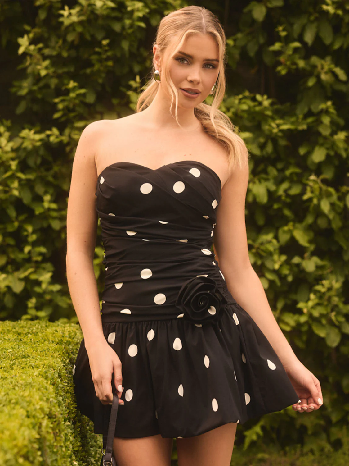 Polka Dot Mini Dress With Bubble Hem - Image 5