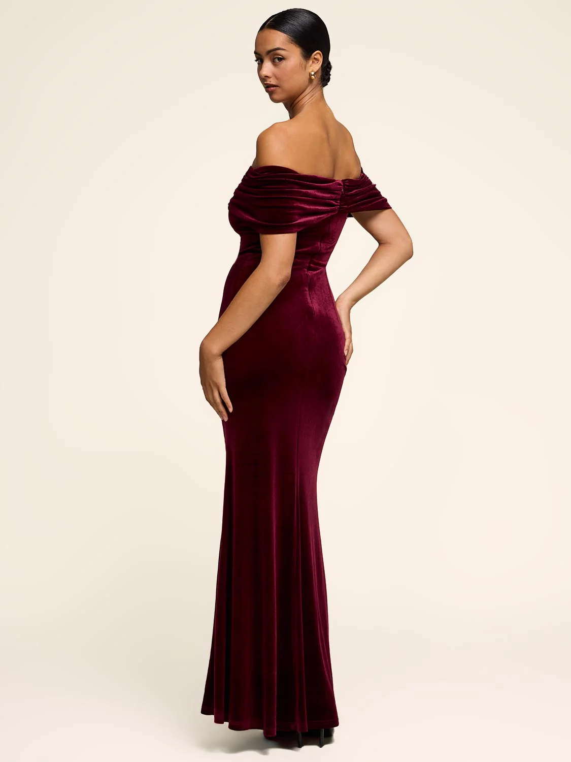 Off-The-Shoulder Velvet Gown - Image 3