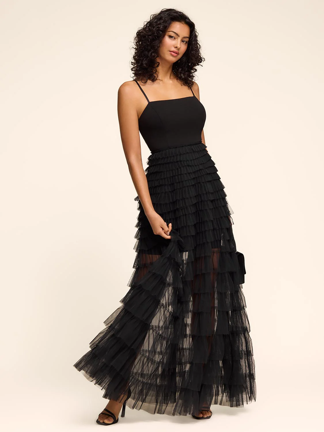 Tiered Gown With Tulle Skirt - Image 2