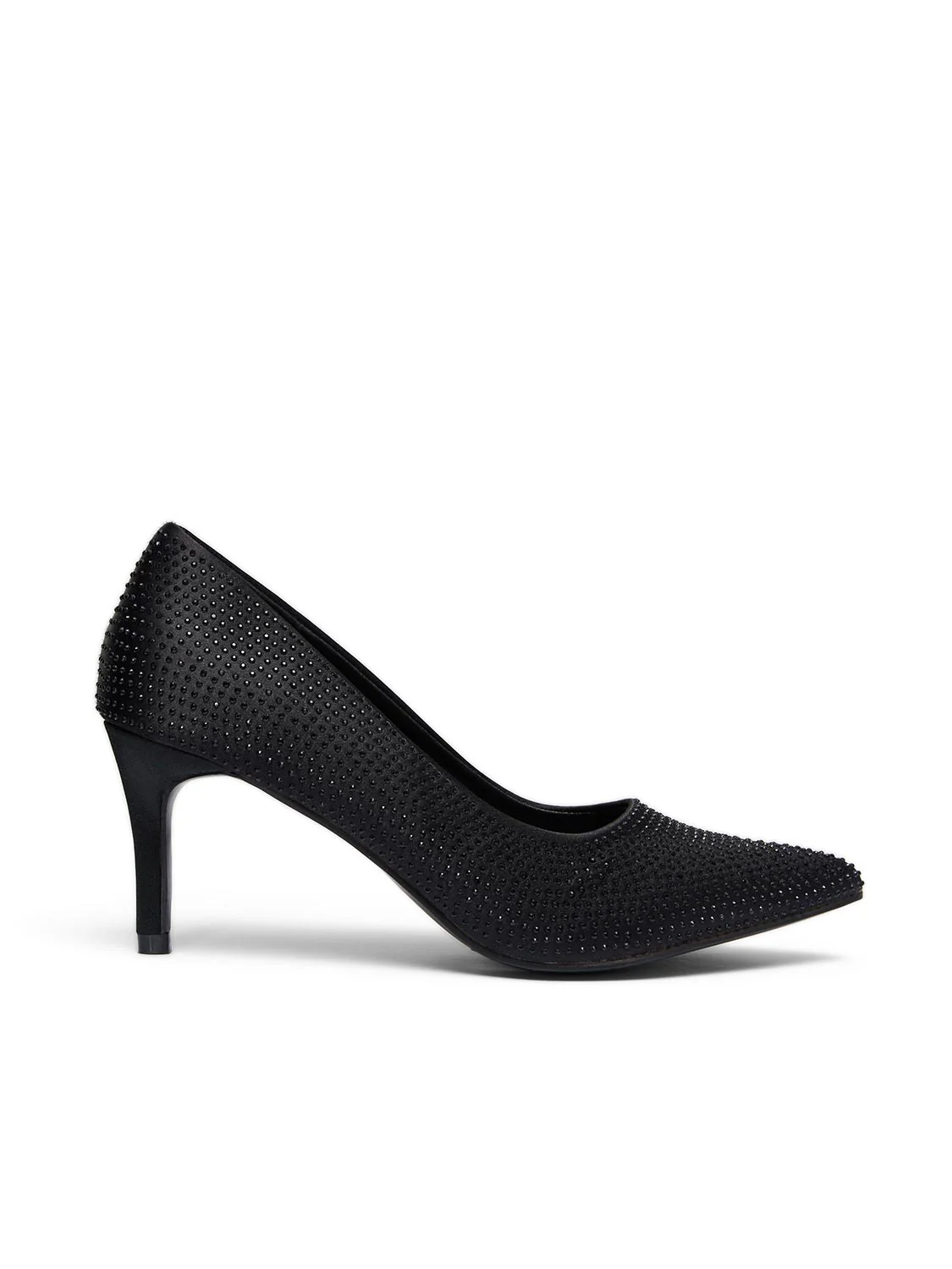 Pointed-Toe Embellished Pump