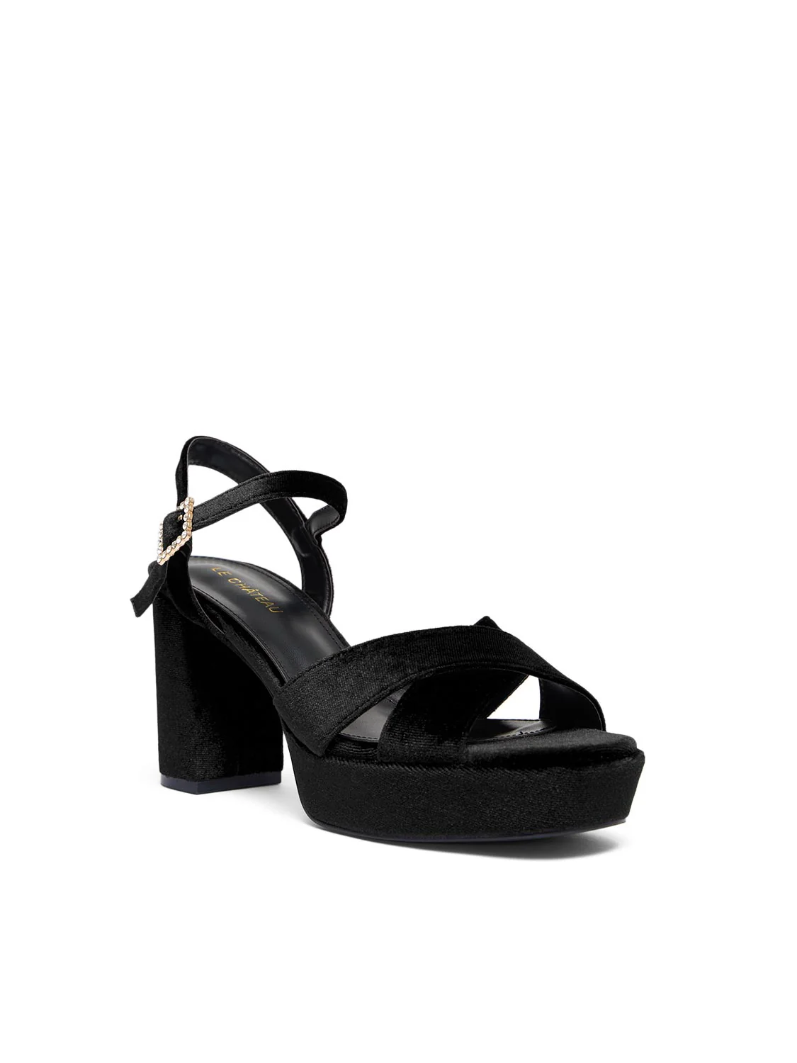 Velvet Block Heel Sandal - Image 4