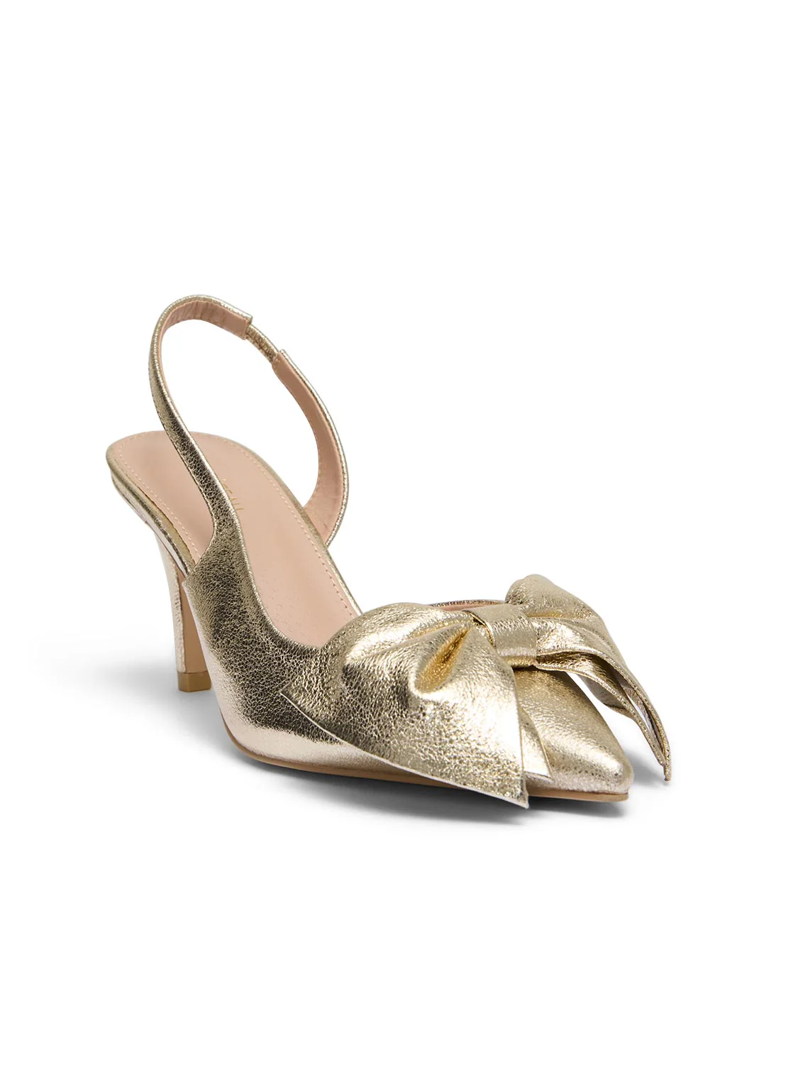 Slingback Metallic High Heel With Bow - Image 2