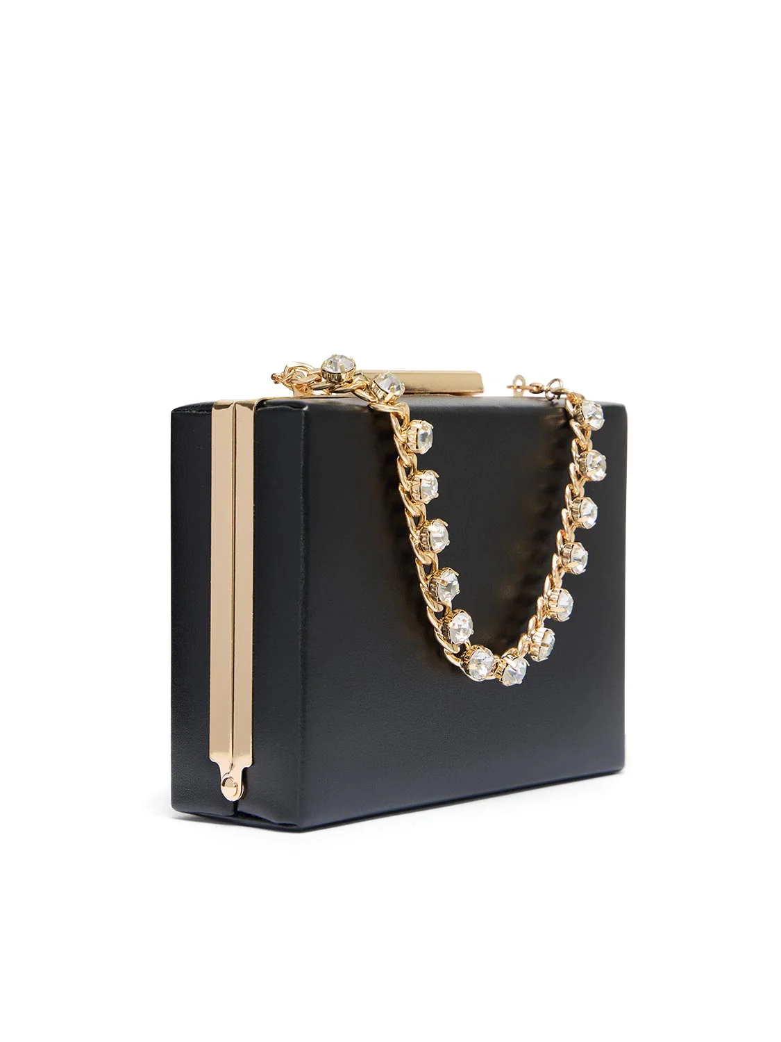 Faux-Leather Minaudiere With Jewelled Handle - Image 2