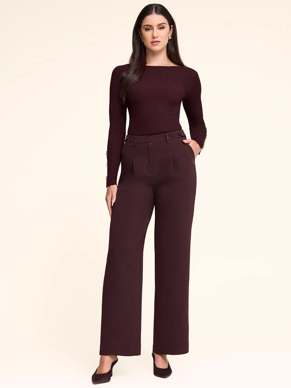 Ribbed Sweater With Bow Details - Image 4