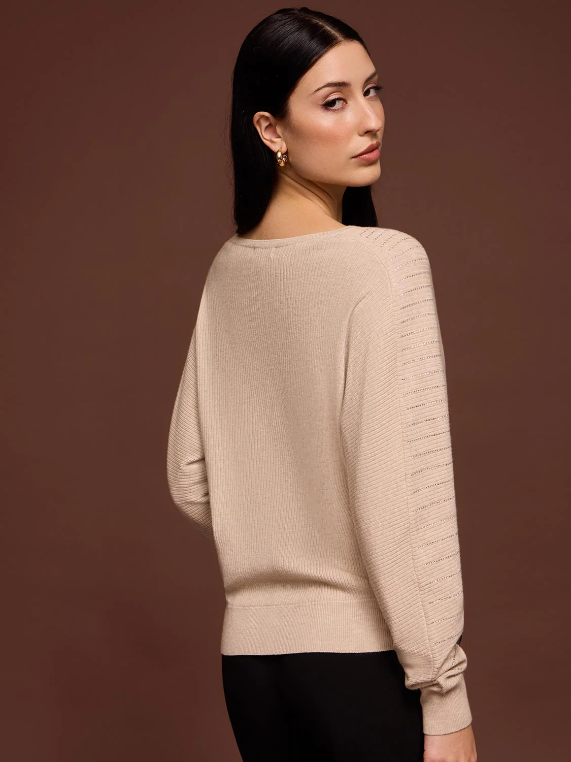 Ribbed Sweater With Cascading Rhinestones - Image 5
